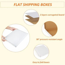 12x9x1 inches Shipping Boxes Set of 25, White Corrugated Cardboard Box Literature Mailer