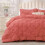 Coral Queen Comforter Set Boho Pintuck 3-Piece 1