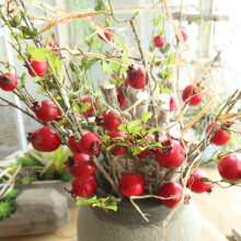 Künstliche rote Granatapfelzweige, 26 cm lang – Herbst- und Weihnachtsdekoration mit künstlichen Beeren für Zuhause/Büro, kompatibel mit