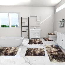 Ensemble de tapis de bain BVXEEP (6 pièces), couleurs assorties, antidérapant, absorbant, lavable en machine, compatible avec toutes les salles de