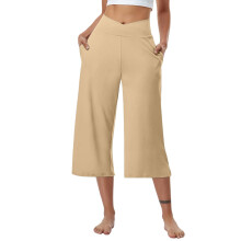 Calças capri de verão plus size femininas, casuais, folgadas, macias, de cor sólida, cintura média, tamanhos P a 3XG.