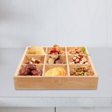 Bamboo Multi-Compartment Serving Tray 30x30cm