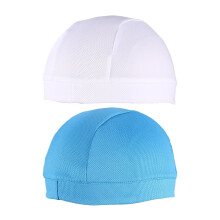 Mizh2Pcs Skull rýchloschnúca športová čiapka s vysokou elasticitou, cyklistické čiapky, čelenka pre mužov a ženy (biela a nebesky modrá)