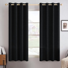 Faux Linen Blackout Curtains 52 x 96 in (2 Panels)