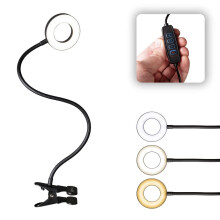 Anneau lumineux LED Ă pince, 63,5 cm de hauteur, 11,5 cm de largeur, noir