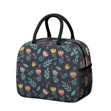 Boîte à lunch isotherme à motif floral pour femme – Étanche, portable pour le travail, la plage, les voyages, les pique-niques et le camping