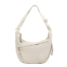 Dámska módna jednofarebná nylonová crossbody kabelka Ediodpoh, minimalistická, na každodenné použitie a cestovanie, béžová