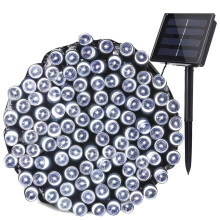1 verpakking van 22 meter lange solar lichtslinger, 200 LED's, 8 standen, waterdicht, koel wit, voor kerstboom, tuin, bruiloft, feestdecoratie