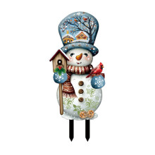 Décorations de Noël lumineuses pour l'extérieur : Père Noël, bonhomme de neige à piquer pour la cour et le jardin – Compatibles avec les