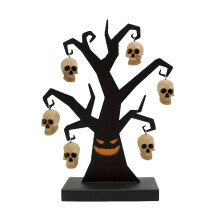 Décoration d'arbre gothique squelette, sculpture de fantôme d'Halloween en fer forgé pour une décoration intérieure effrayante, cadeau de Noël