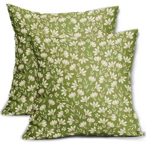 Fodere per cuscini floreali verde lime 45x45 cm (2 pezzi)