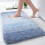 Microfiber Shag Bath Rug 24 x 16 in Light Blue 1