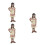 3Pièces Figurines De Filles PVC Multicolores Pour Modèles Dioramas 5