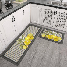 Kitchen Mat Set of 2 Non Slip Lemon Kitchen Runner Rug Farmhouse Floor Mat for Home Kitchen Decor-17*24 + 17*47 inches