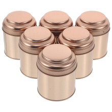 DRAFIDEEP Lot de 6 boîtes hermétiques en métal pour le stockage du thé en vrac, couleur or rose, pour usage domestique