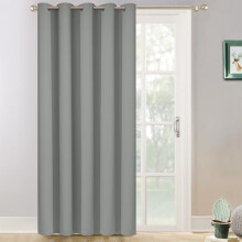 Wide Thermal Blackout Patio Door Curtain Panel, Sliding Door Insulated Grommet Curtains, Dove Grey, W70"xL84", 1 Panel
