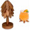 Wooden Tree-Shaped Coasters Set, Sapeli Wood, 4 Pack 1