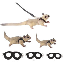 Sugar Gliders Harness Leash Set (3 pcs) – Adjustable Vest & Traction Ropes for Small Animals, Compatible with Squirrels, Hamsters, Rats, Gerbils,