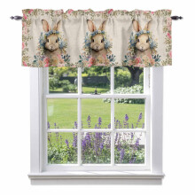 Watercolour Bunny Valance 54x18in Rod Pocket