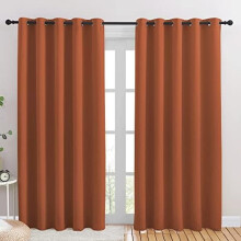 Burnt Orange Blackout Drapery Panels Set of 2 70x84 in