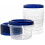 32 oz Clear Deli Containers with Blue Twist Lids (6 Pack) 1