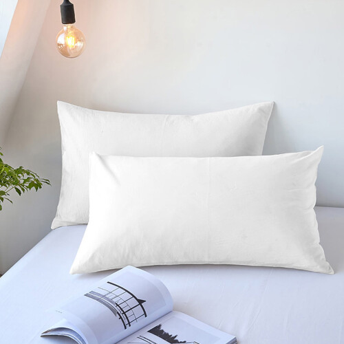 Queen Cooling Pillow Cases Set of 2, Brushed Microfibre,