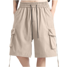 Mens Shorts Casual Solid Pants Drawstring Waist Athletic Gym Shorts with Pocket M-5XL