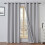 Blackout Thermal Curtains, Polyester, 2 Panels, Light Grey 1