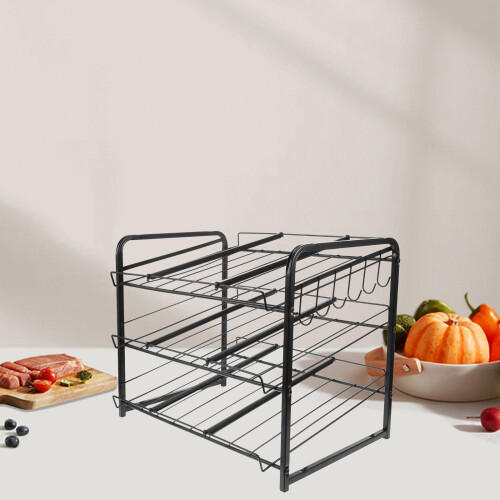 Multi-Layer Can Organizer Stainless Steel 43x34.5x27.6cm