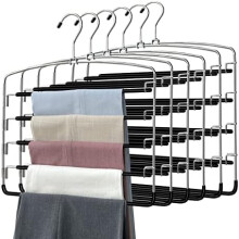 5-Tier Pants Hanger Set – Stainless Steel Swing-Arm