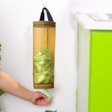 Tashouder voor plastic tassen, ophangbare boodschappentasdispenser van gaas, opvouwbare, wasbare, ademende ophangbare vuilniszak van gaas voor in de