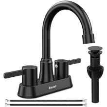 Matte Black Bathroom Faucet 3-Hole 4 Inch Centerset