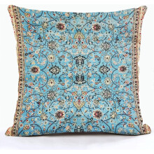 Antiker persischer Leinen-Kissenbezug in Blau, 45 x 45 cm, Vintage-Boho-Kissenbezug für Zuhause, Sofa, Auto und Outdoor – Kompatibel mit
