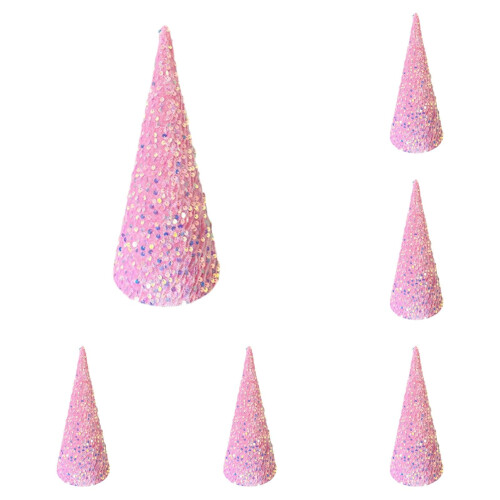 Velvet Sequin Christmas Cone Trees – 1pc Tabletop Decor