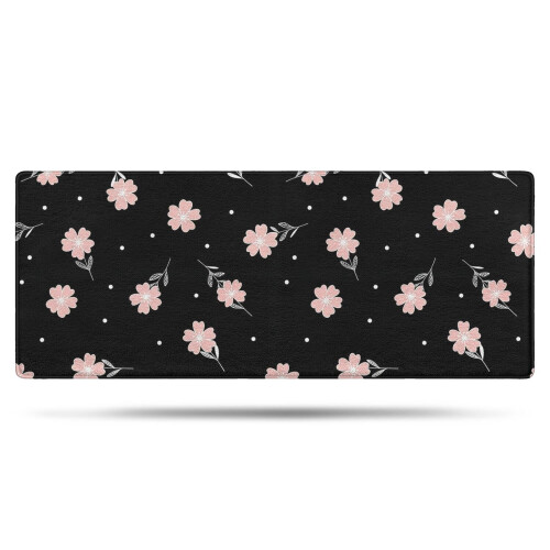 Χαλί μπάνιου Pioneer Flower Floral, αντιολισθητικό χαλάκι μικροϊνών με επένδυση από