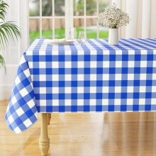 Waterproof Gingham Tablecloth with Flannel Back 60x84 in