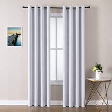 Room Darkening Curtains 52x108", 2 Panels, Grommet, Thermal Insulated Blackout, Greyish White, Compatible with Standard Rods
