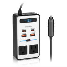 Onduleur de Voiture 200 W, Onduleur  12 V à 110 V AC, pour Véhicules, Ordinateur Portable, Travail, Jeu, , la Plupart des Appareils, Prise