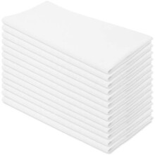 Torchons en coton naturel (sac à farine), 68,5 x 68,5 cm, blancs, lot de 13, non pelucheux, très absorbants, unis et épais, pour la broderie et le