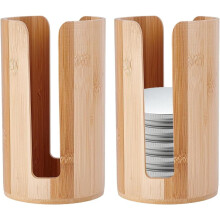 Lot de 2 supports de rangement en bois pour couvercles de bocaux Mason, support vertical pour le plan de travail et le garde-manger. Diamètre