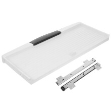 OUNONA Sliding Keyboard Tray with Adjustable Heavy Duty Rails, Under Desk Keyboard Holder for Office and Home Use