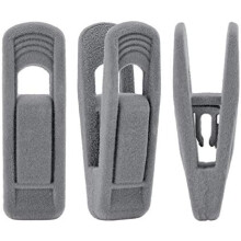 Pinces à cintres en velours, pinces à pantalons en velours, pinces à doigts robustes parfaites pour les cintres en velours fin (20 pièces, grises)