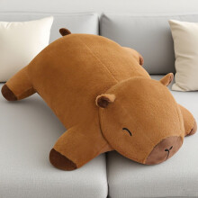 Zachte capibara knuffels, schattige capibara pluche, zachte, verzwaarde pluche kussens als cadeau voor meisjes en jongens, koffie
