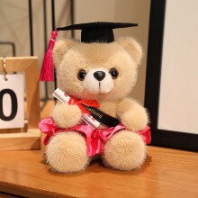 Ours en peluche de 23 cm (9 pouces) rose vif, promotion 2025, avec diplôme et écharpe – Cadeau de fin d'études maternelles
