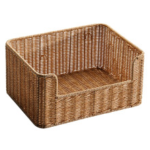 Brown Imitation Rattan Storage Basket, Rectangular
