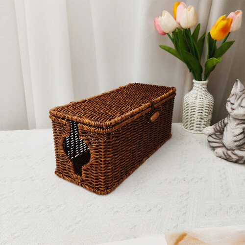 Woven Plastic Storage Basket, 32 x 13 x 13 cm