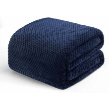 Waffle Jacquard Throw Blanket 60x80 in Navy