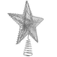 Silver Iron Star Tree Topper 30x25cm