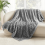 Queen Fleece Throw Blanket 90x90 in Grey 1