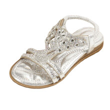 Ediodpoh Girl Princess Sandals Rhinestone Slingback Sandals Sandals Elastic Ankle Strap Casual Bohemian Beach Shoes Girl Sandals Silver 13.5